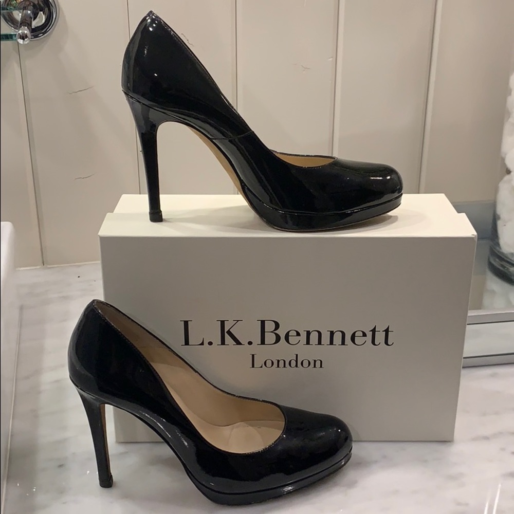 L.K.Bennett patent leather platforms